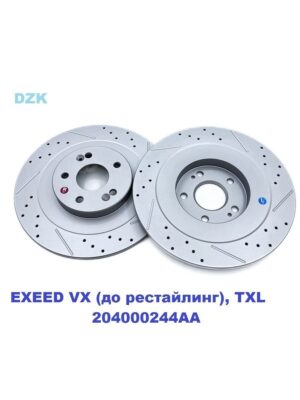 EXEED TXL/VX (до 2023). Задние слотированные/перфорированные тормозные диски DZK. 204000244AA - Миниатюра 1