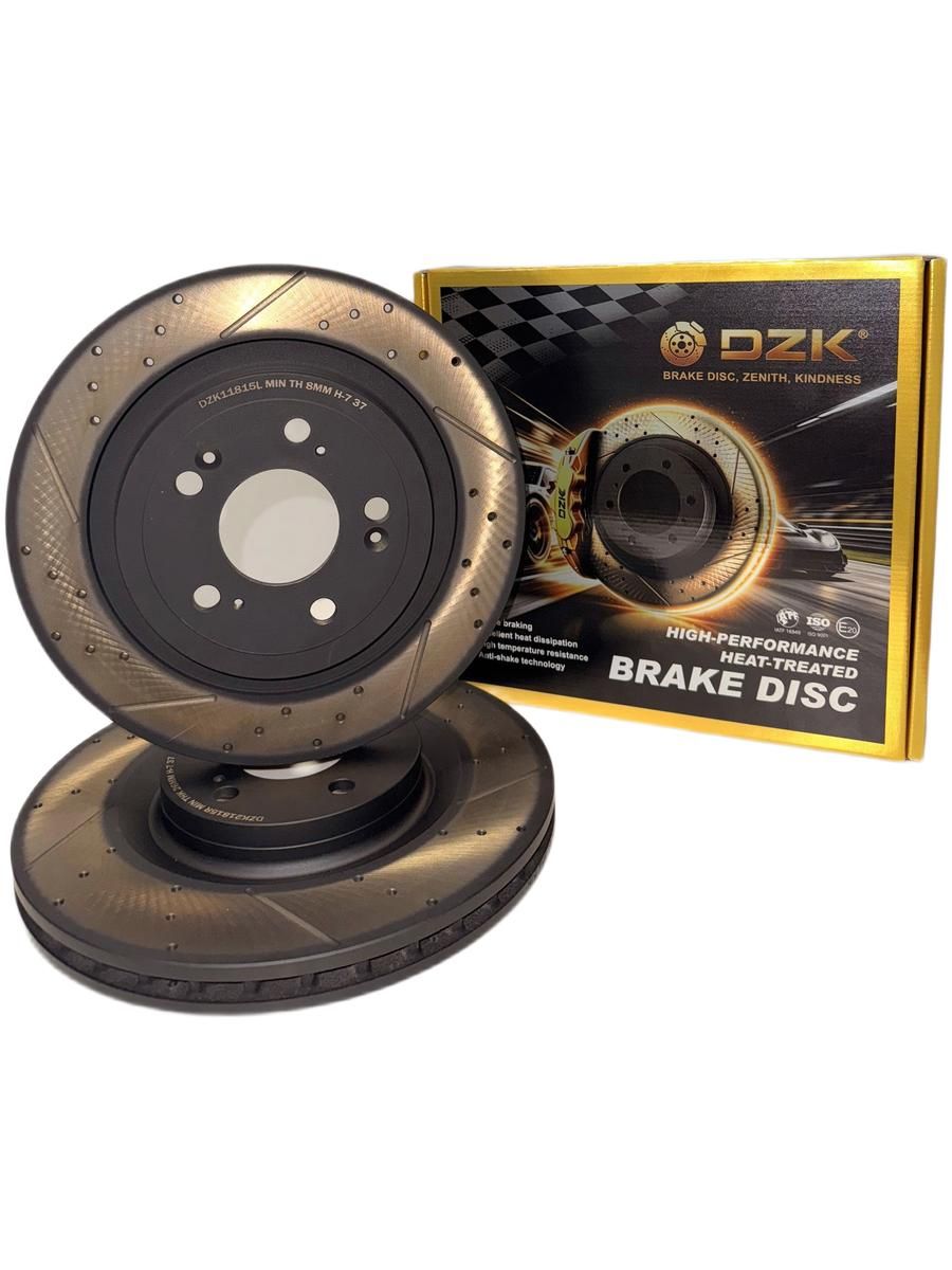 TIGGO 8PRO MAX 4WD. Передние термозакалённые перфорированные тормозные диски DZK. T1-53501075/204001231AA/204006692AA